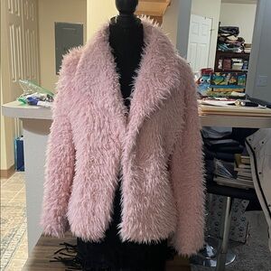 Little Lass Soft Pink Teddy Jacket